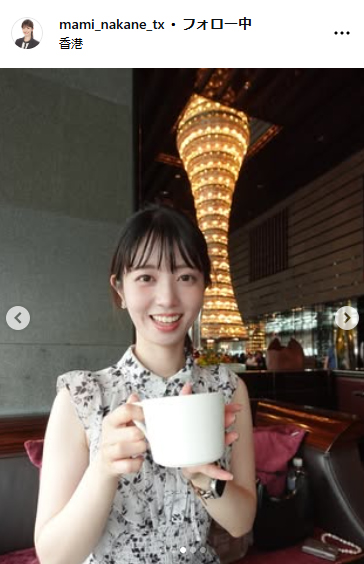 テレビ東京・中根舞美アナウンサーのインスタグラムから