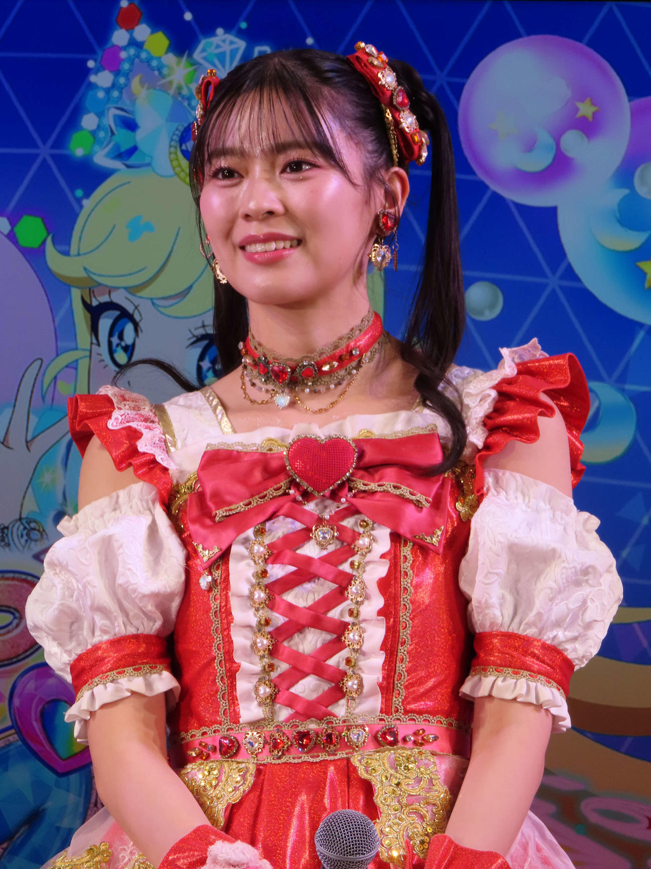 「ひみつのアイプリ」新コラボレーション発表会に出席した超ときめきハート宣伝部の坂井仁香