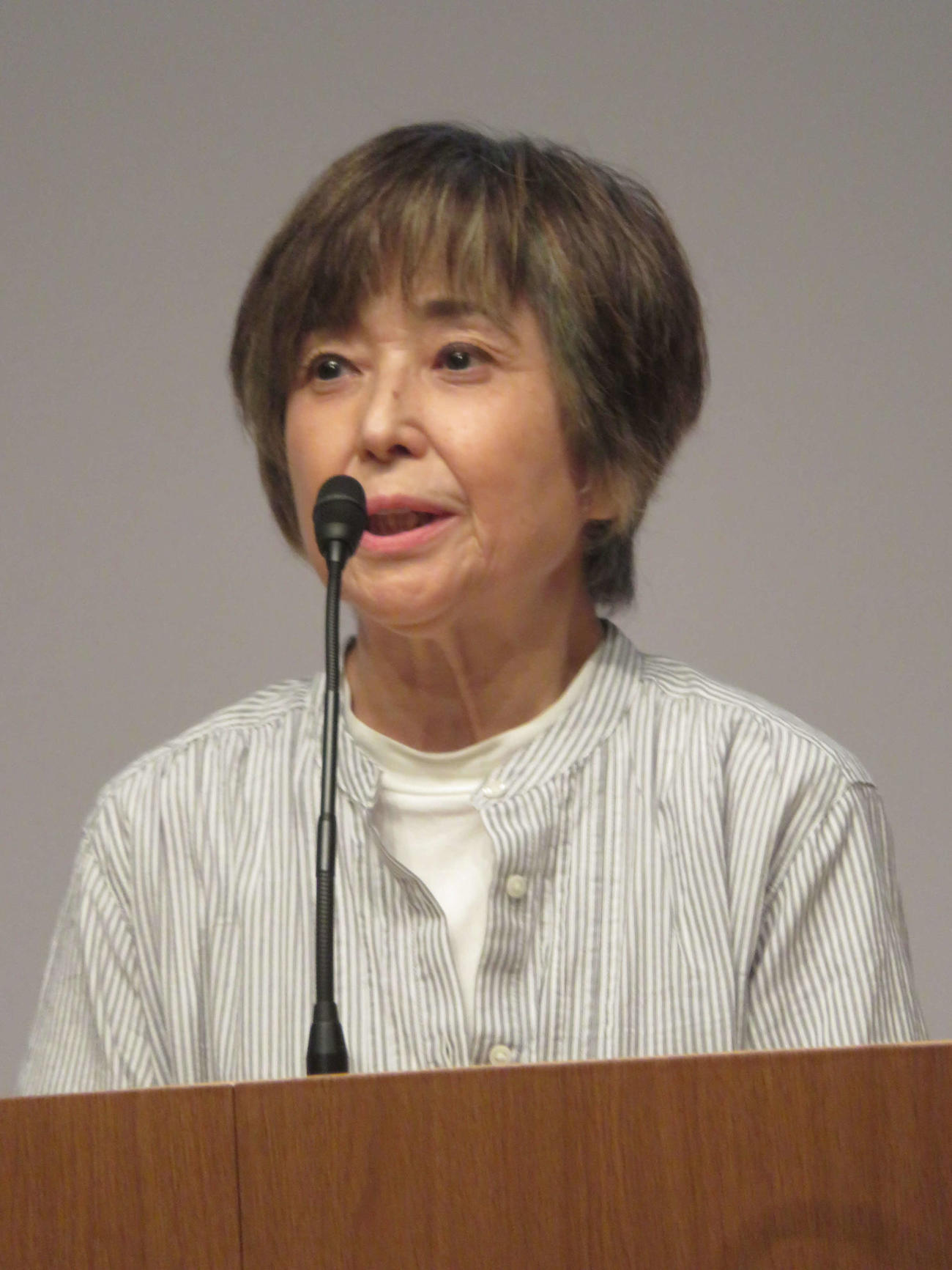 参加型裁判演劇「極刑」で殺人犯の母役を演じた竹下景子(撮影・川田和博)