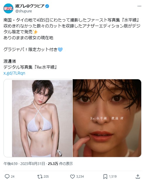 「週刊プレイボーイ」グラビア公式Xから