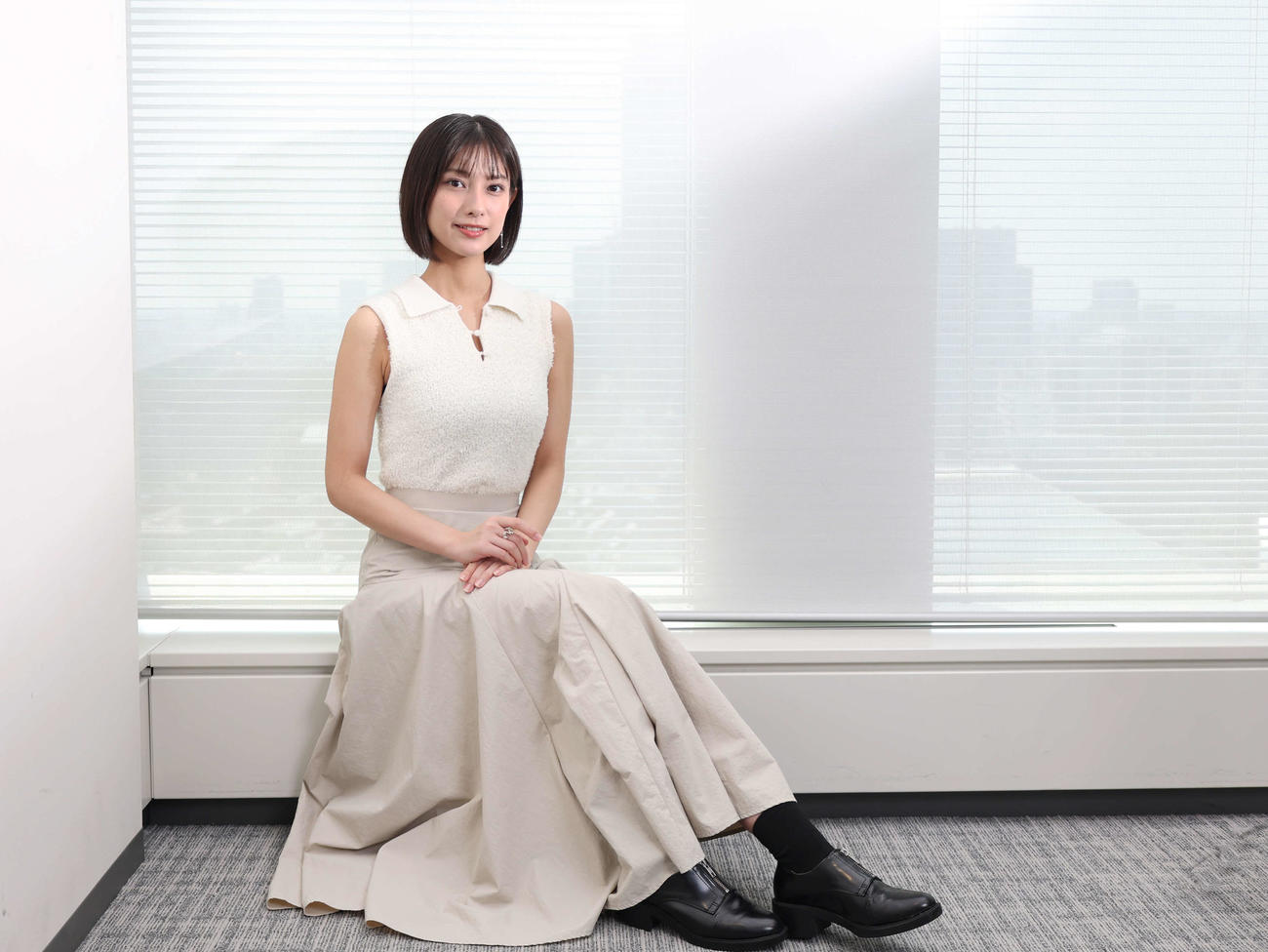 優しい表情でカメラを見つめる玉田志織（撮影・増田悦実）
