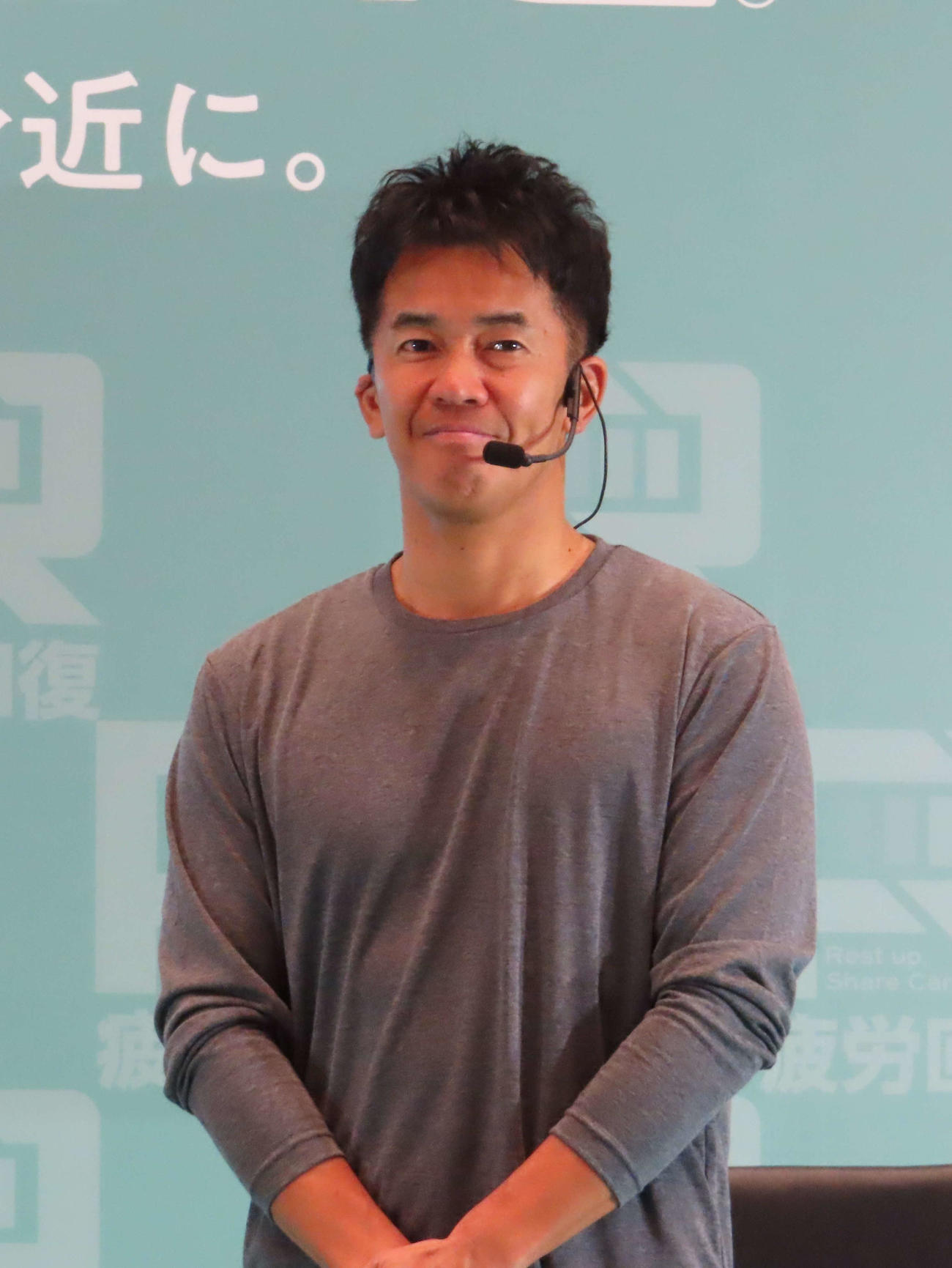 ワークマンのリカバリーウェアMEDIHEALのトークセッションに登場した武井壮（撮影・寺本吏輝）