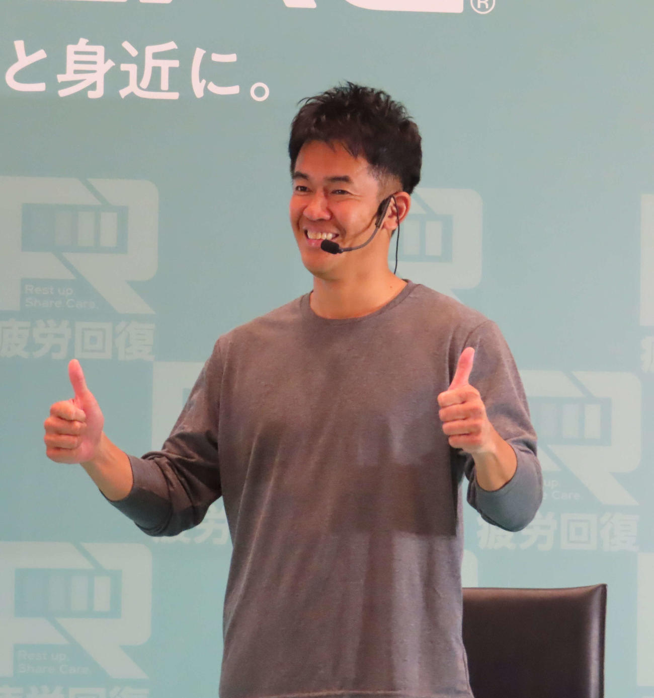 ワークマンのリカバリーウェアMEDIHEALのトークセッションに登場した武井壮（撮影・寺本吏輝）