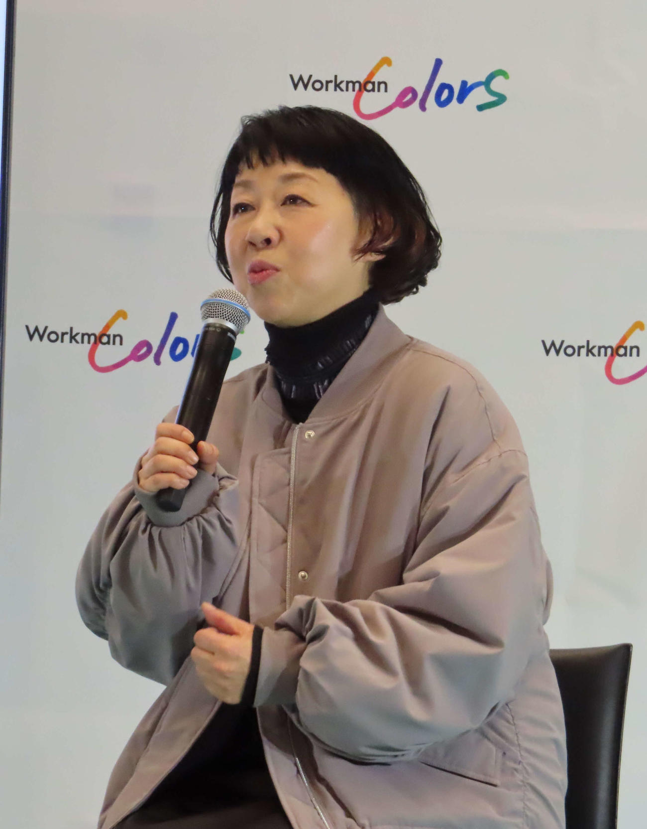 Workman Colorsのトークセッションに登場したふせえり（撮影・寺本吏輝）