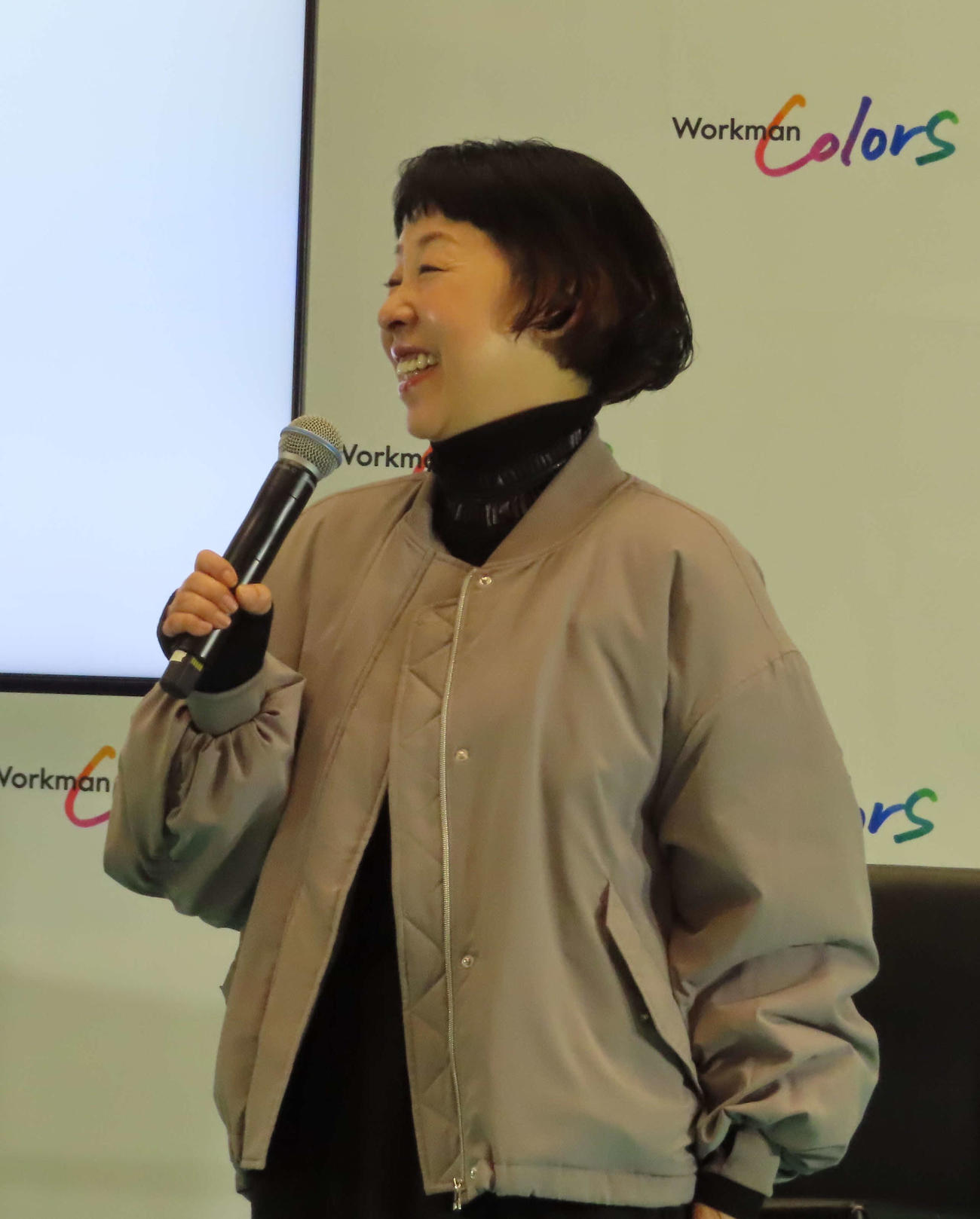Workman Colorsのトークセッションに登場したふせえり（撮影・寺本吏輝）