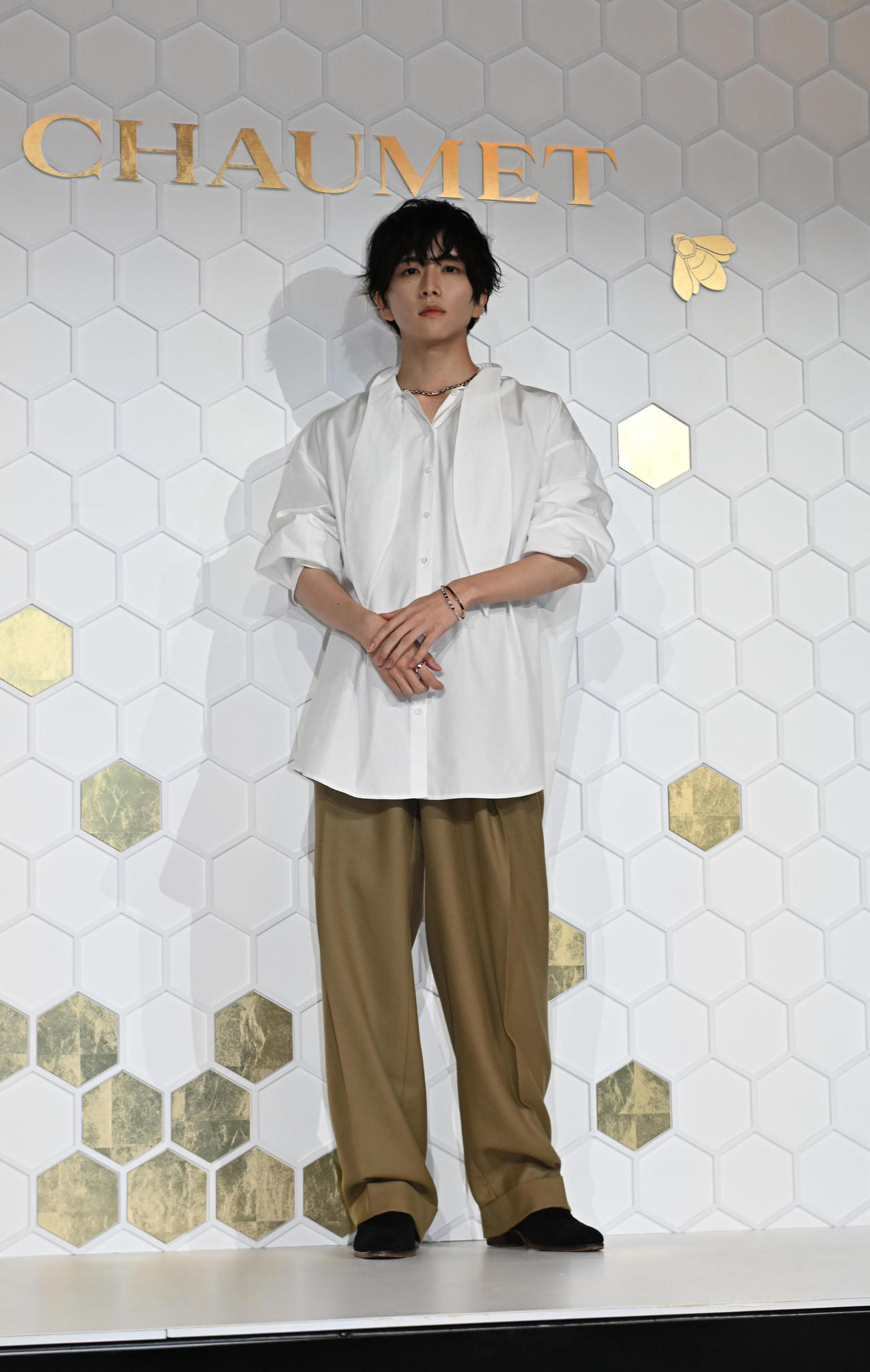 フランス館の「ショーメ、自然美への賛歌」でオープニングイベントに登壇する板垣李光人（撮影・和賀正仁）