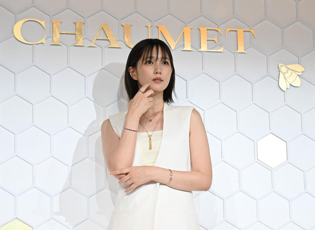 フランス館の「ショーメ、自然美への賛歌」でオープニングイベントに登壇する本田翼（撮影・和賀正仁）