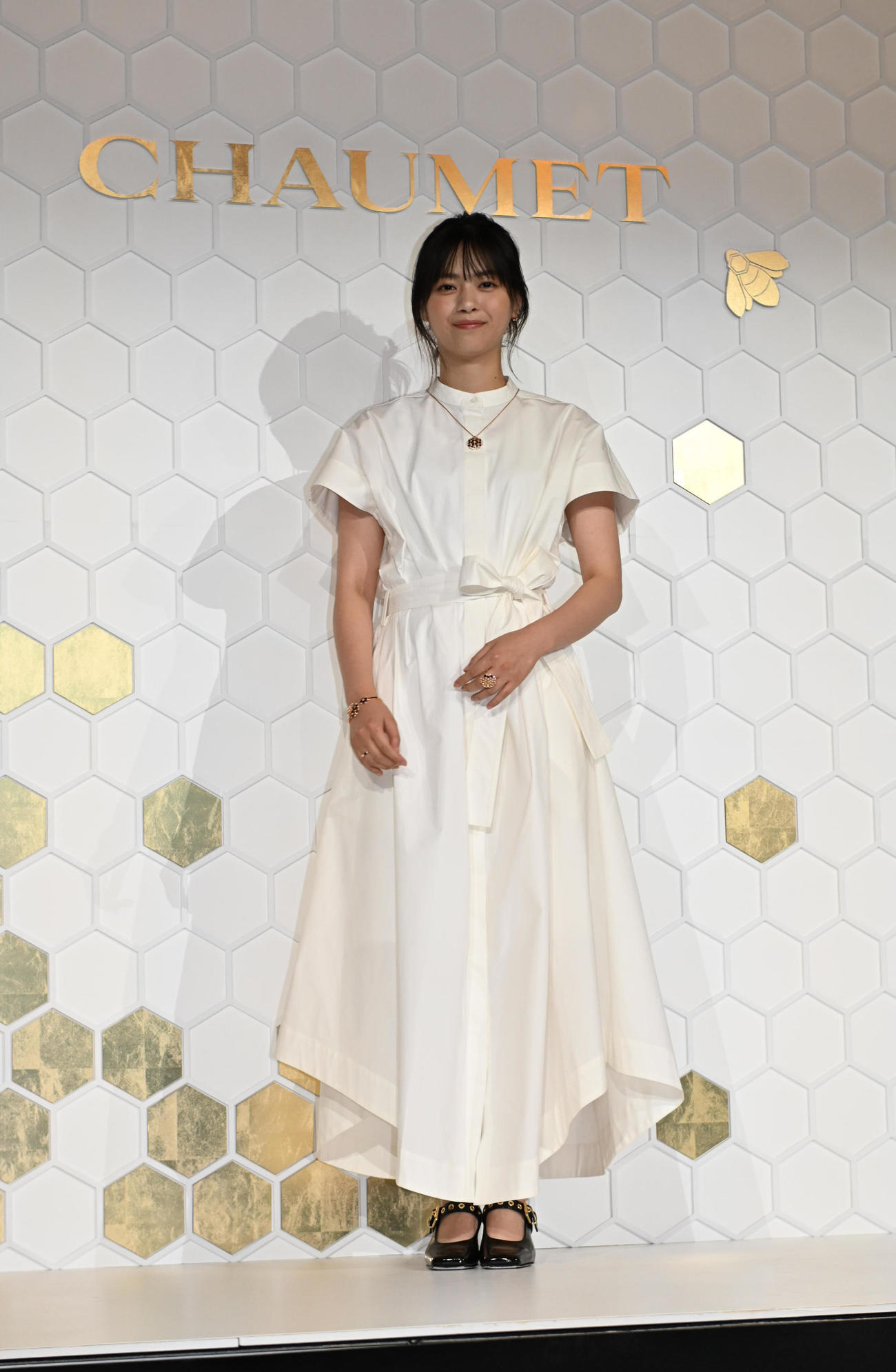 フランス館の「ショーメ、自然美への賛歌」でオープニングイベントに登壇する西野七瀬（撮影・和賀正仁）