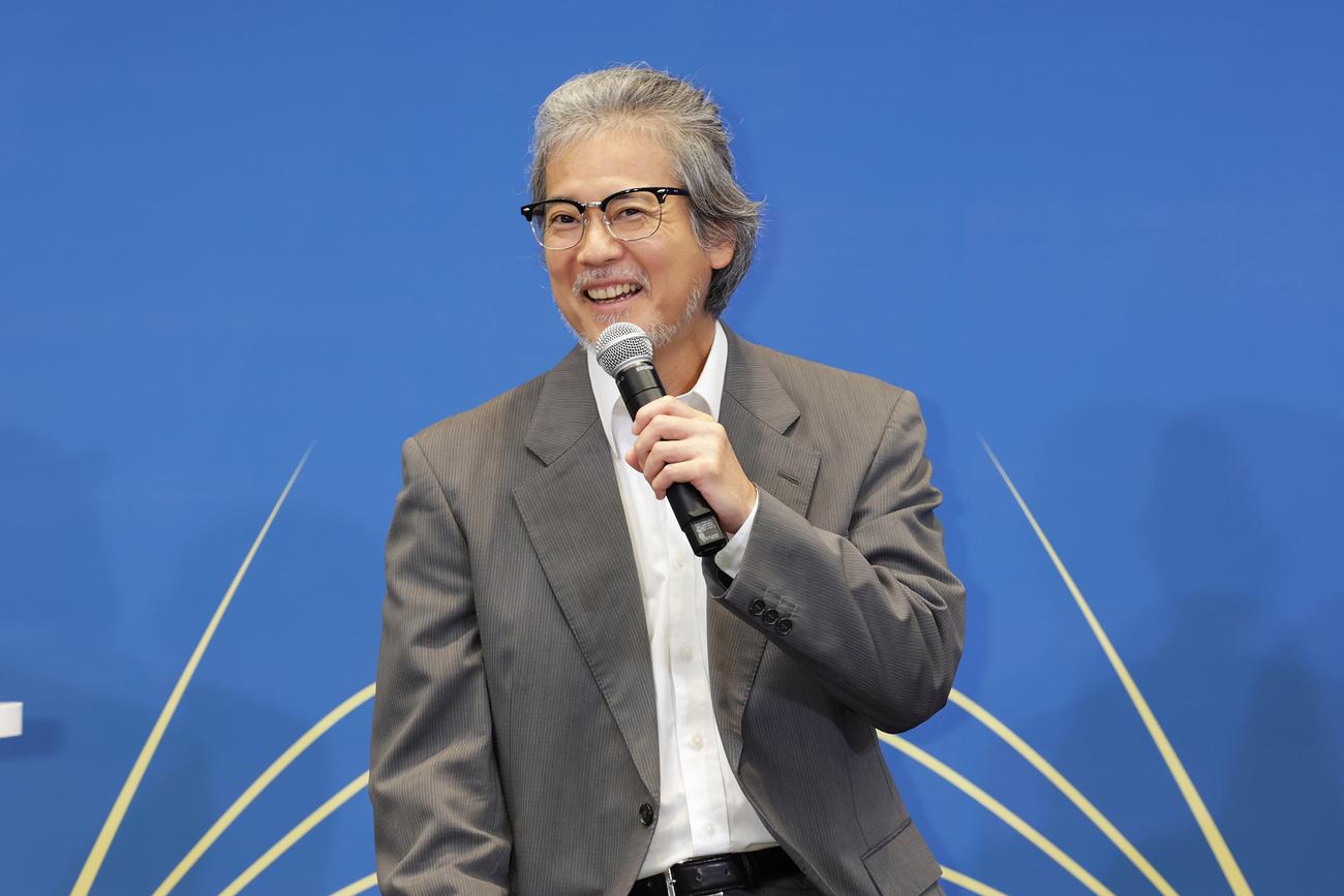 テレビ東京10月改編説明会にゲスト登壇し、主演ドラマ「コーチ」をPRする唐沢寿明（C）「コーチ」製作委員会