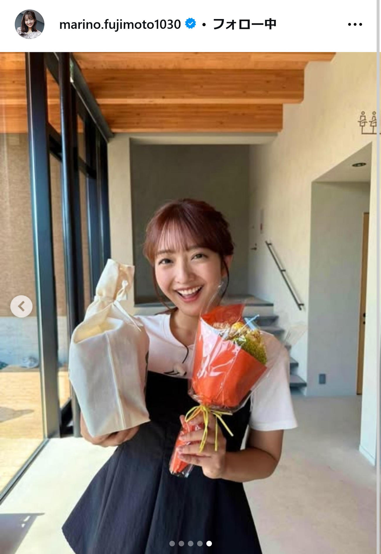 フジ藤本万梨乃アナのインスタグラムから