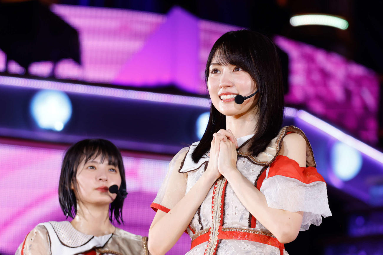 「真夏の全国ツアー2025」でスピーチする乃木坂46賀喜遥香（C）鈴木健太（KENTA Inc．）