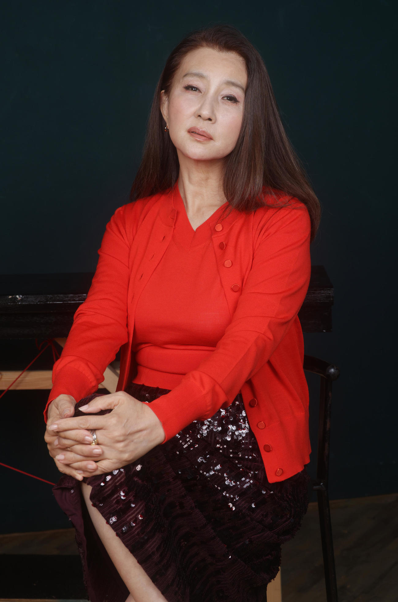 舞台「僕と君とピアフ」への意気込みを語る秋吉久美子（撮影・中島郁夫）