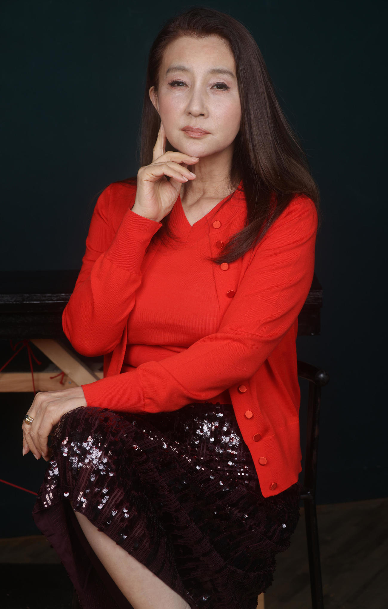 舞台「僕と君とピアフ」への意気込みを語る秋吉久美子（撮影・中島郁夫）