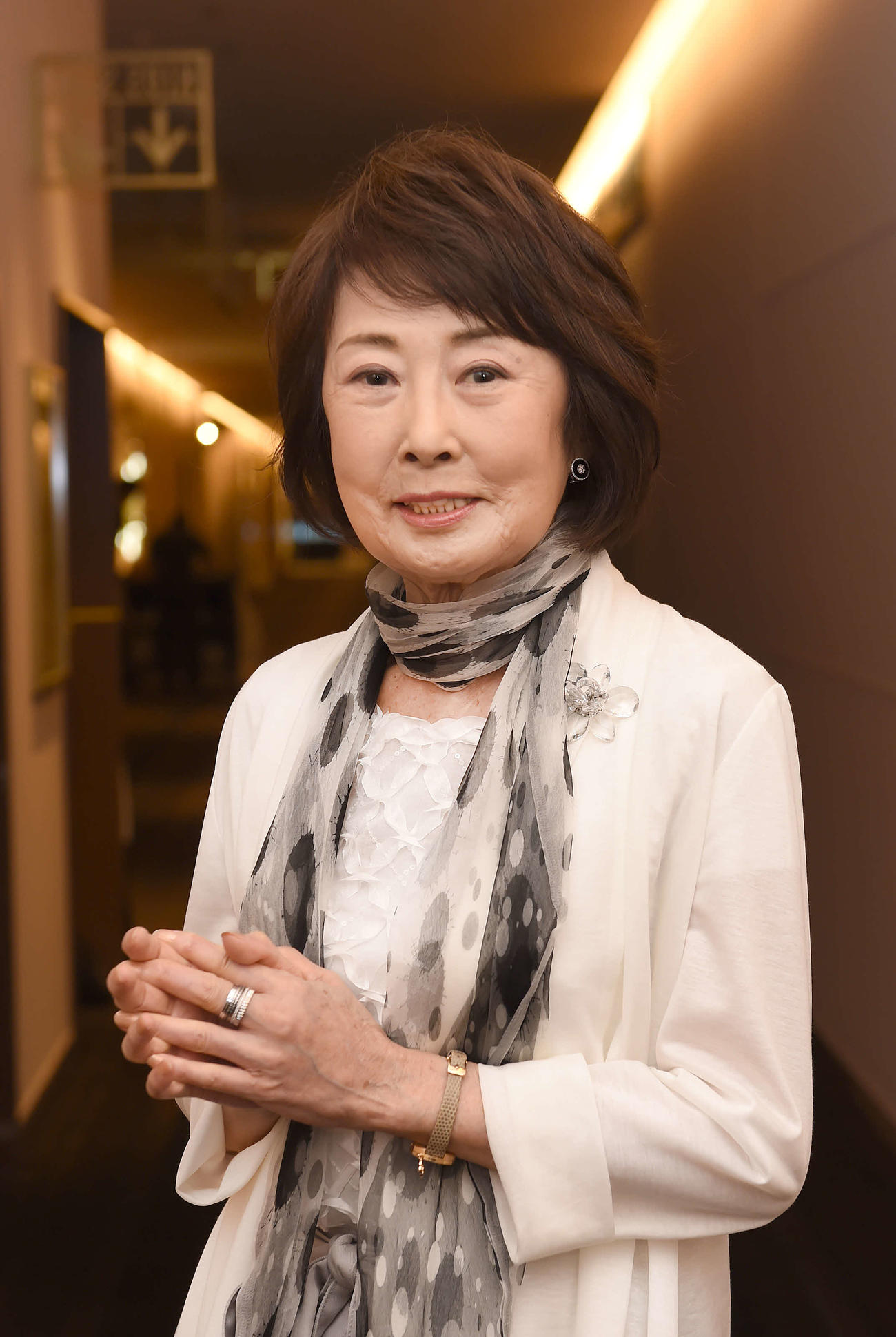 笑顔を見せる映画「家族はつらいよ2」で平田富子役の吉行和子（2017年5月撮影）
