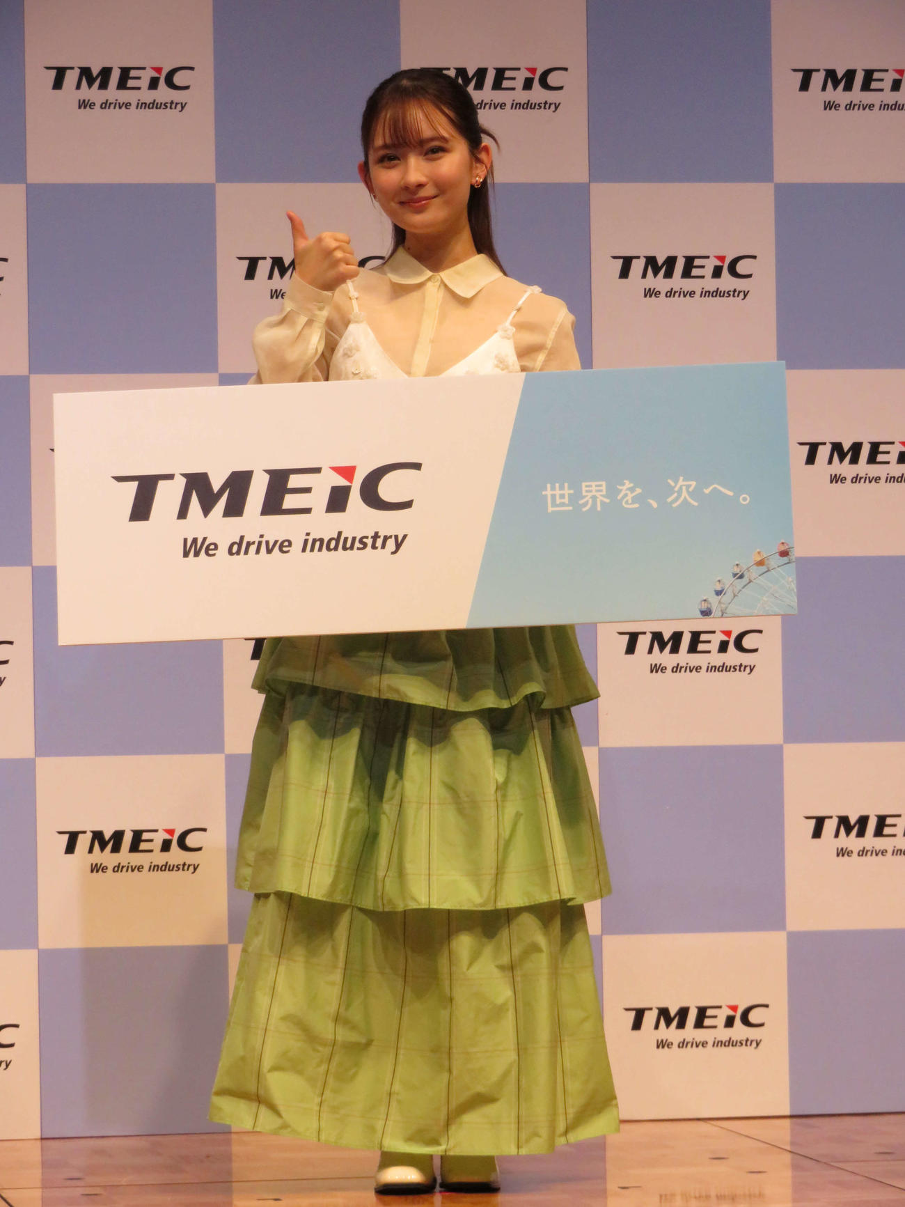 TMEIC新CMメディア発表会に登壇した畑芽育（撮影・村上幸将）