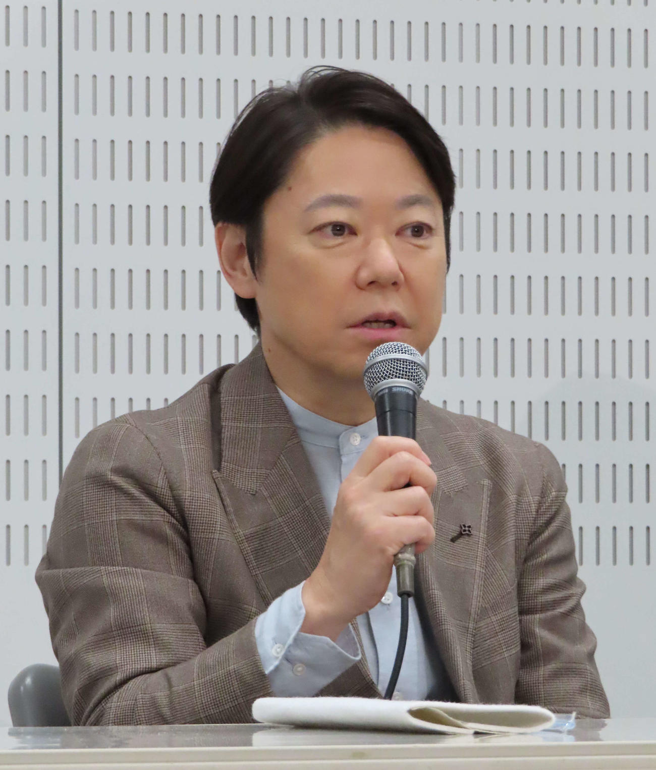 テレビ朝日系「しあわせな結婚」の取材に応じる阿部サダヲ