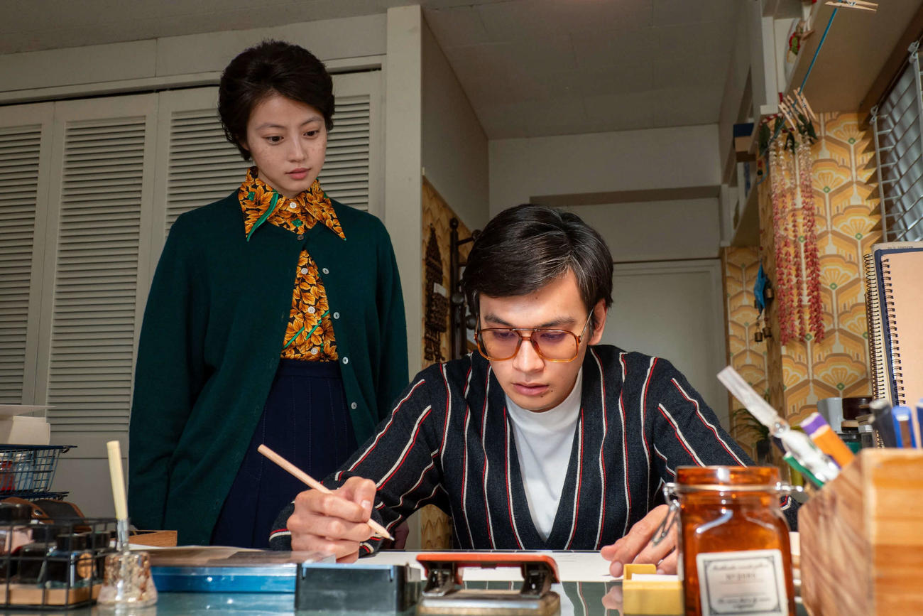 NHK連続テレビ小説「あんぱん」の場面写真。北村匠海演じる柳井嵩（右）と今田美桜演じる朝田のぶ