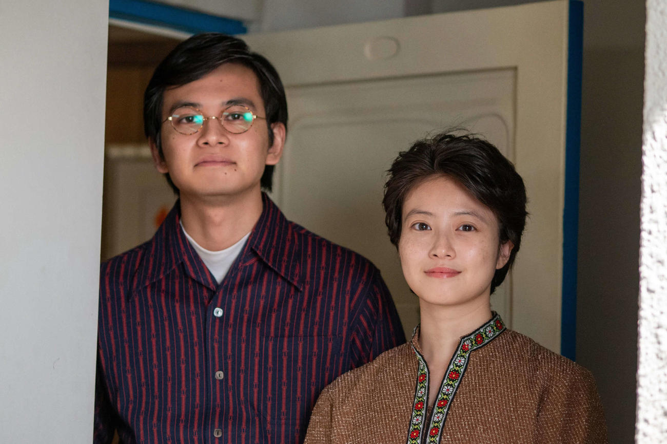 NHK連続テレビ小説「あんぱん」の場面写真。北村匠海演じる柳井嵩（左）と今田美桜演じる朝田のぶ