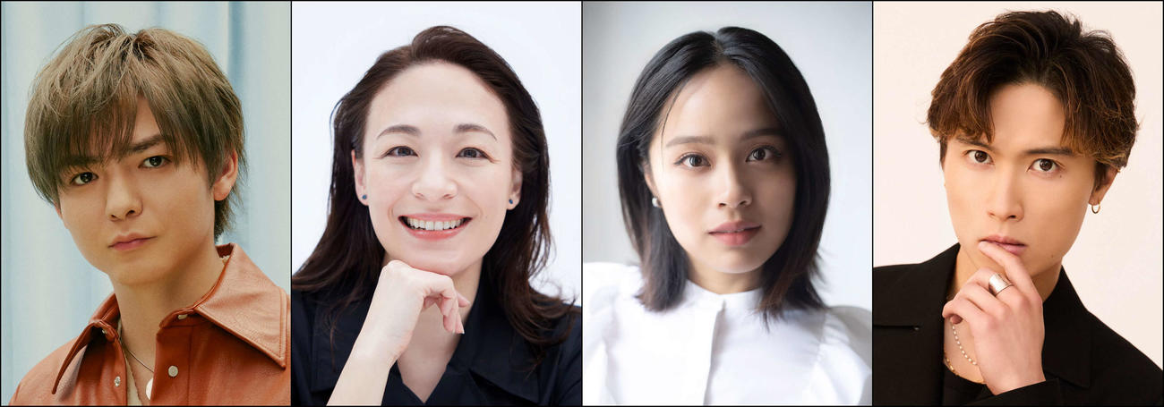 左から薮宏太、シルビア・グラブ、清水美依紗、橋本良亮