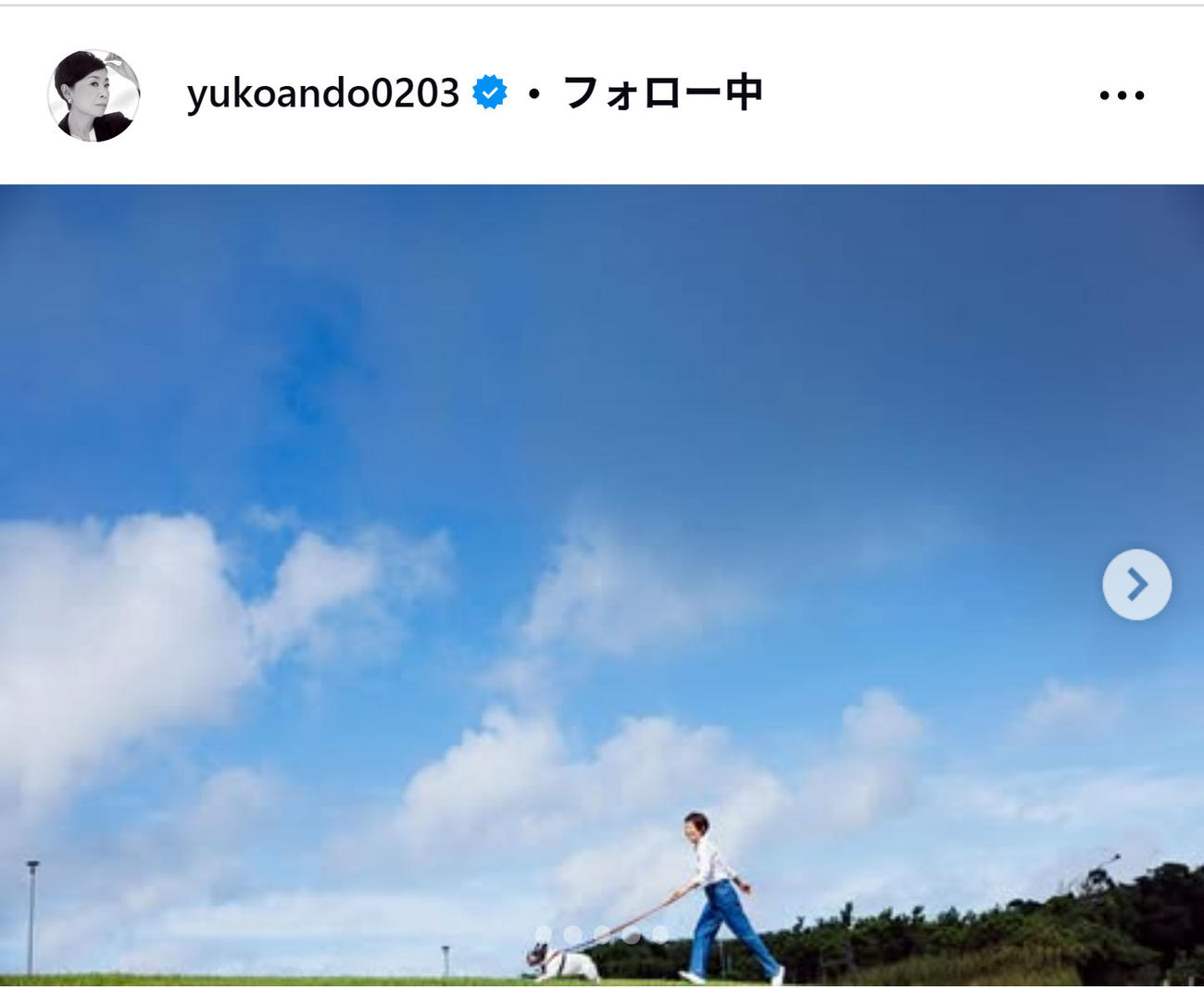 安藤優子氏のインスタグラムから