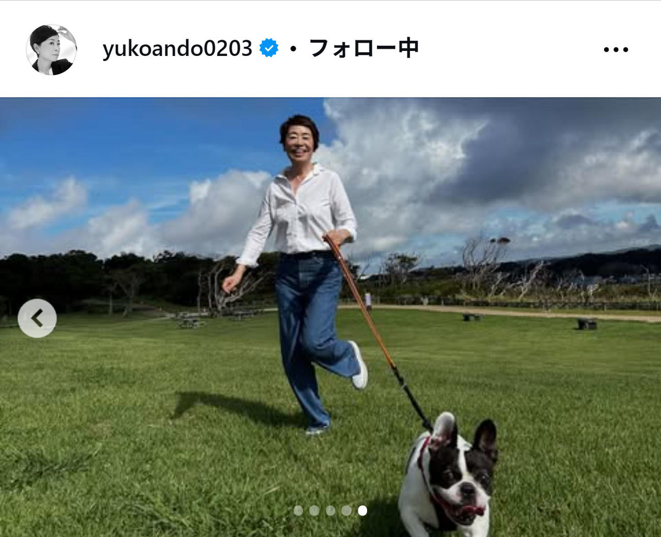 安藤優子氏のインスタグラムから