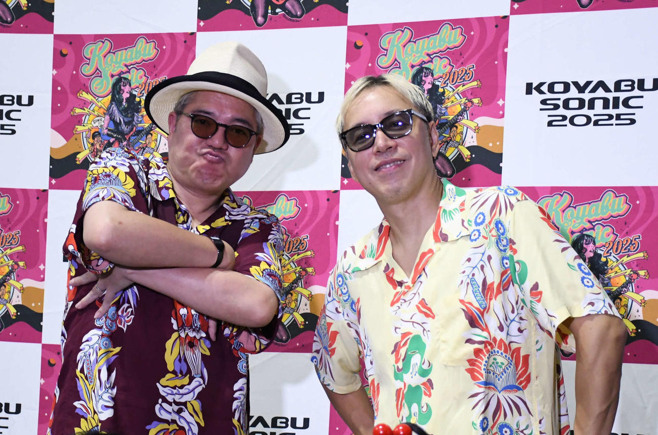 「KOYABU SONIC2025」に出演したRIP SLYMEのRYO－Z（左）とILMARI（撮影・阪口孝志）