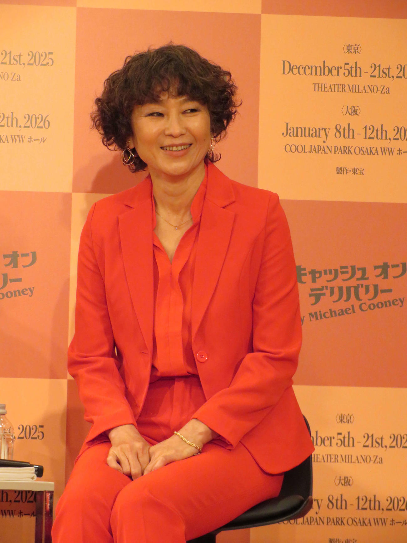 舞台「キャッシュ・オン・デリバリー」製作発表記者会見に出席した明星真由美（撮影・村上幸将）