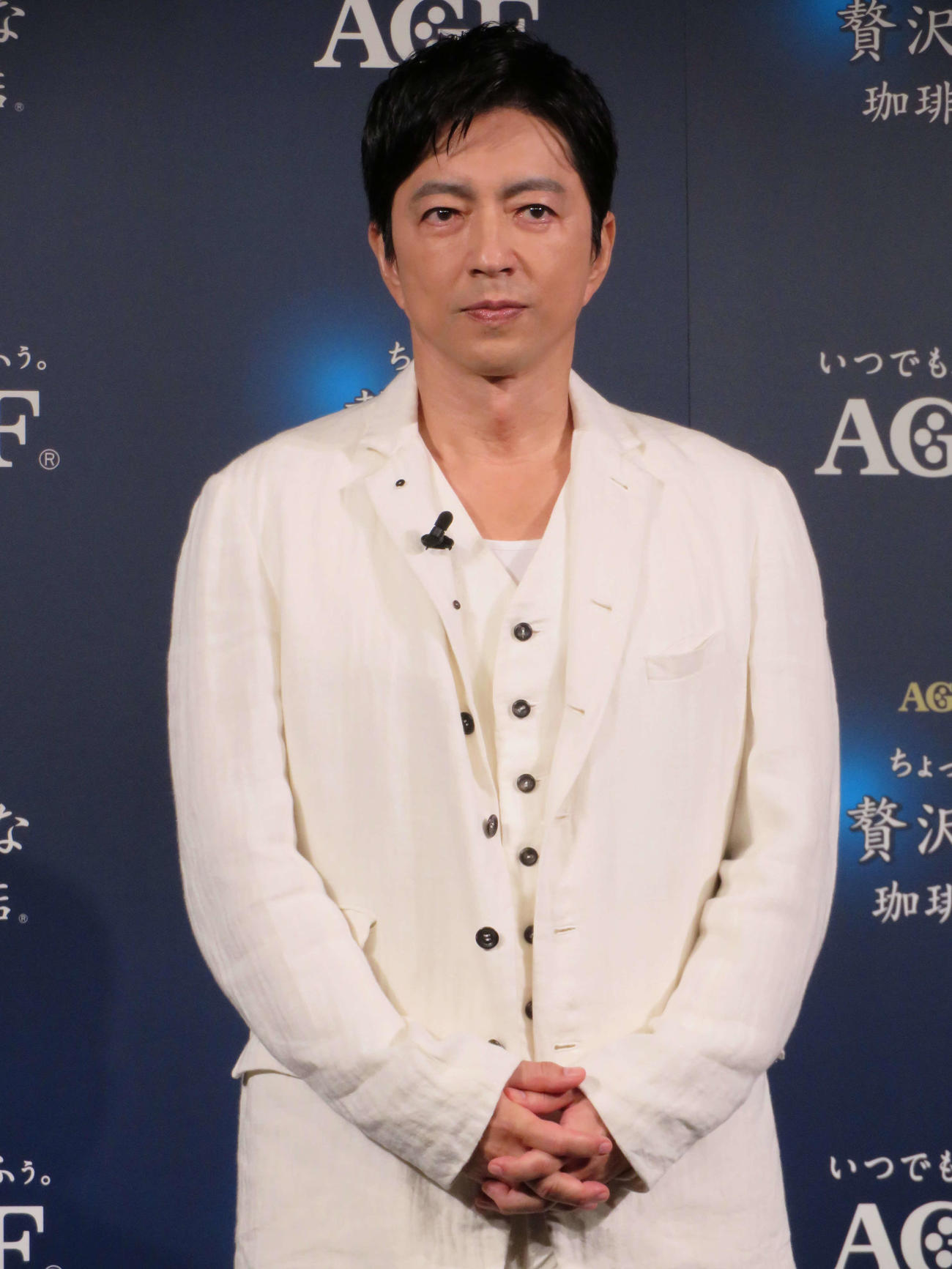 味の素AGF「ちょっと贅沢な珈琲店」新TVCM発表会に出席した大沢たかお（撮影・村上幸将）