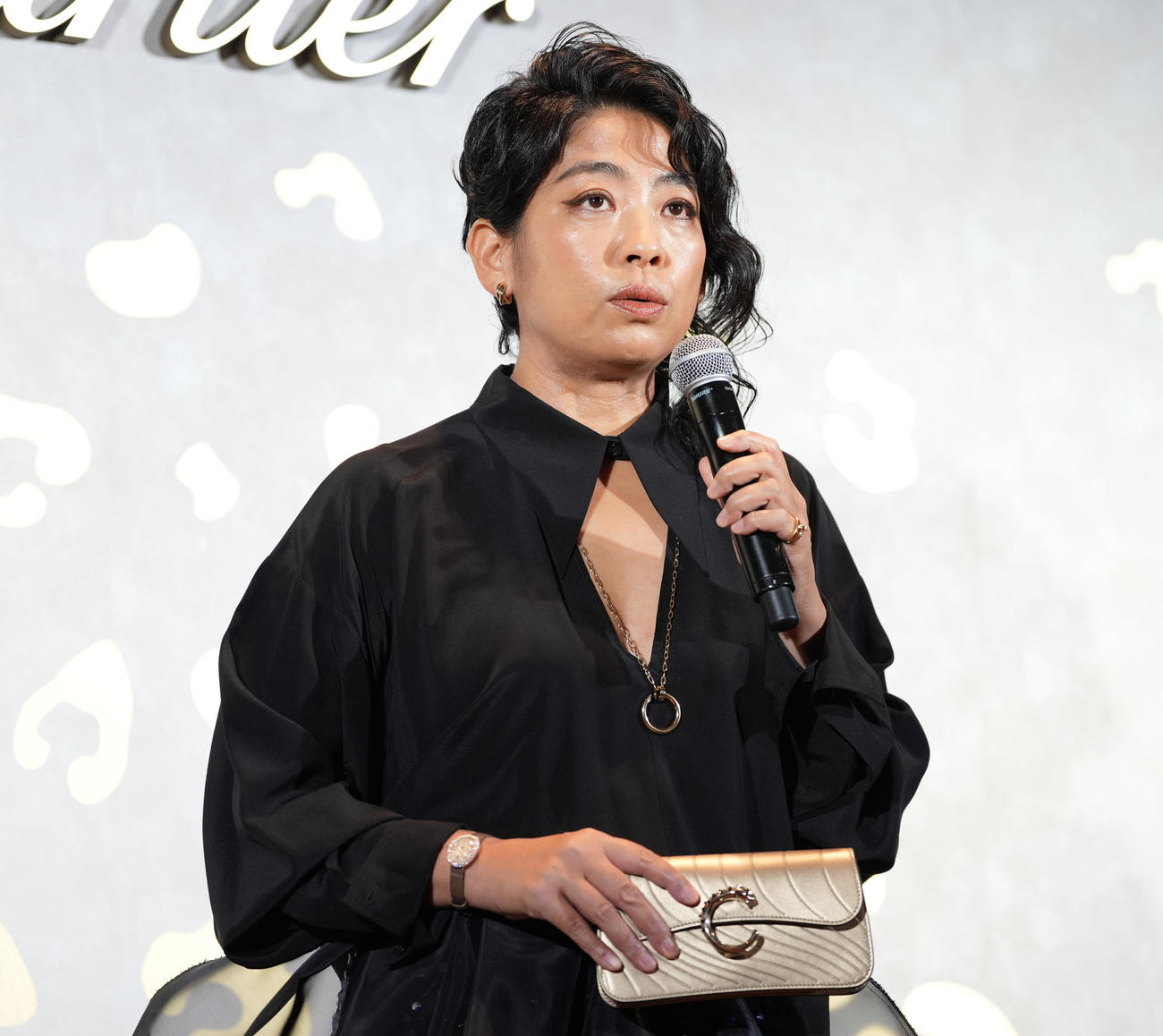 「カルティエ　銀座4丁目ブティック」オープニングイベントに登壇した内田也哉子（撮影・鈴木みどり）