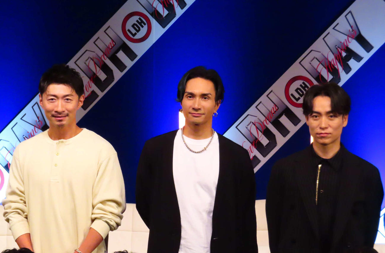 「LDH PERFECT YEAR 2026」解禁イベントに出席した、左からMAKIDAI、橘ケンチ、TETSUYA