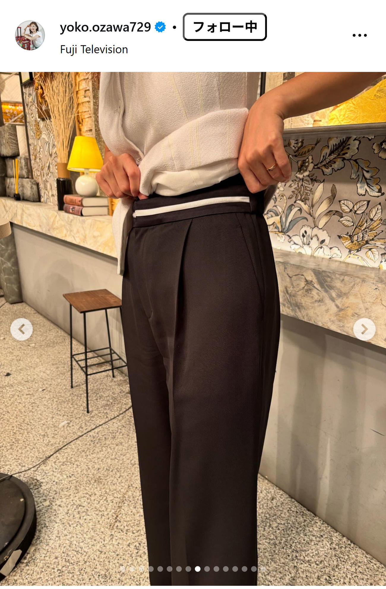 フジテレビの小澤陽子アナウンサーのインスタグラムから