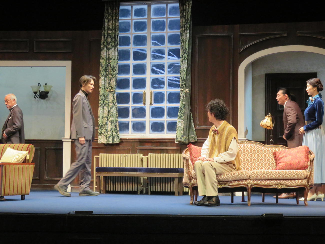 ノサカラボ「THE MOUSETRAP」ゲネプロに臨む金子隼也（左から2人目）ら