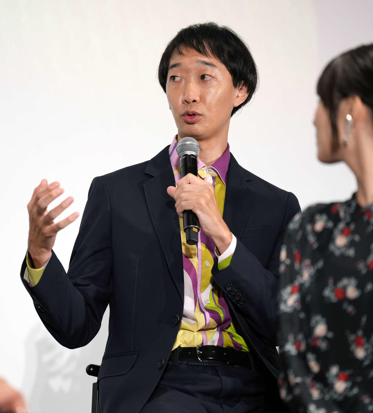 ドラマ「もしもこの世が舞台なら、楽屋はどこにあるのだろう」第1話完成披露試写会に登場し思いを語る大水洋介（撮影・小島史椰）