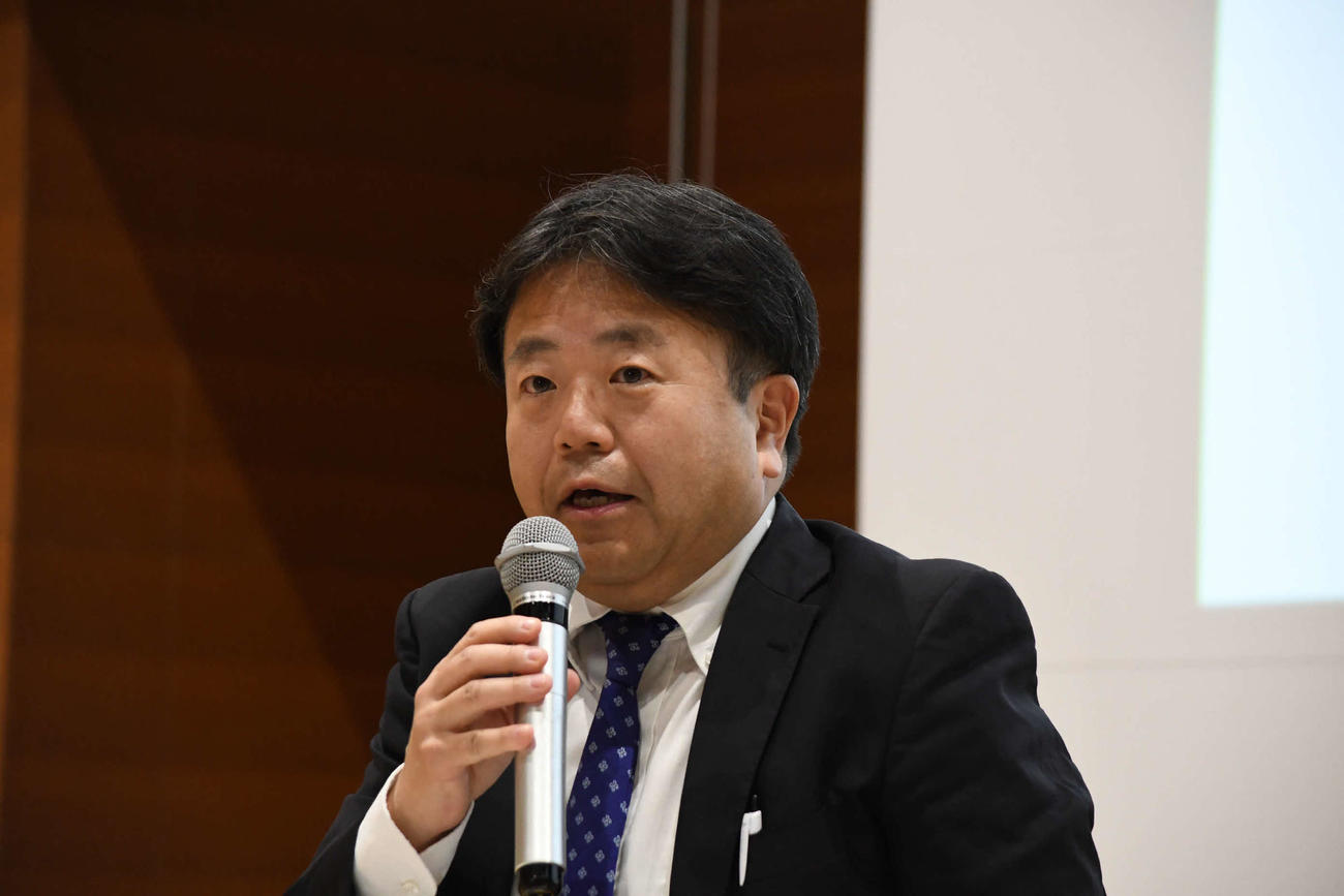 番組改編会見に出席した読売テレビの田中雅博コンテンツセンター長（撮影・阪口孝志）