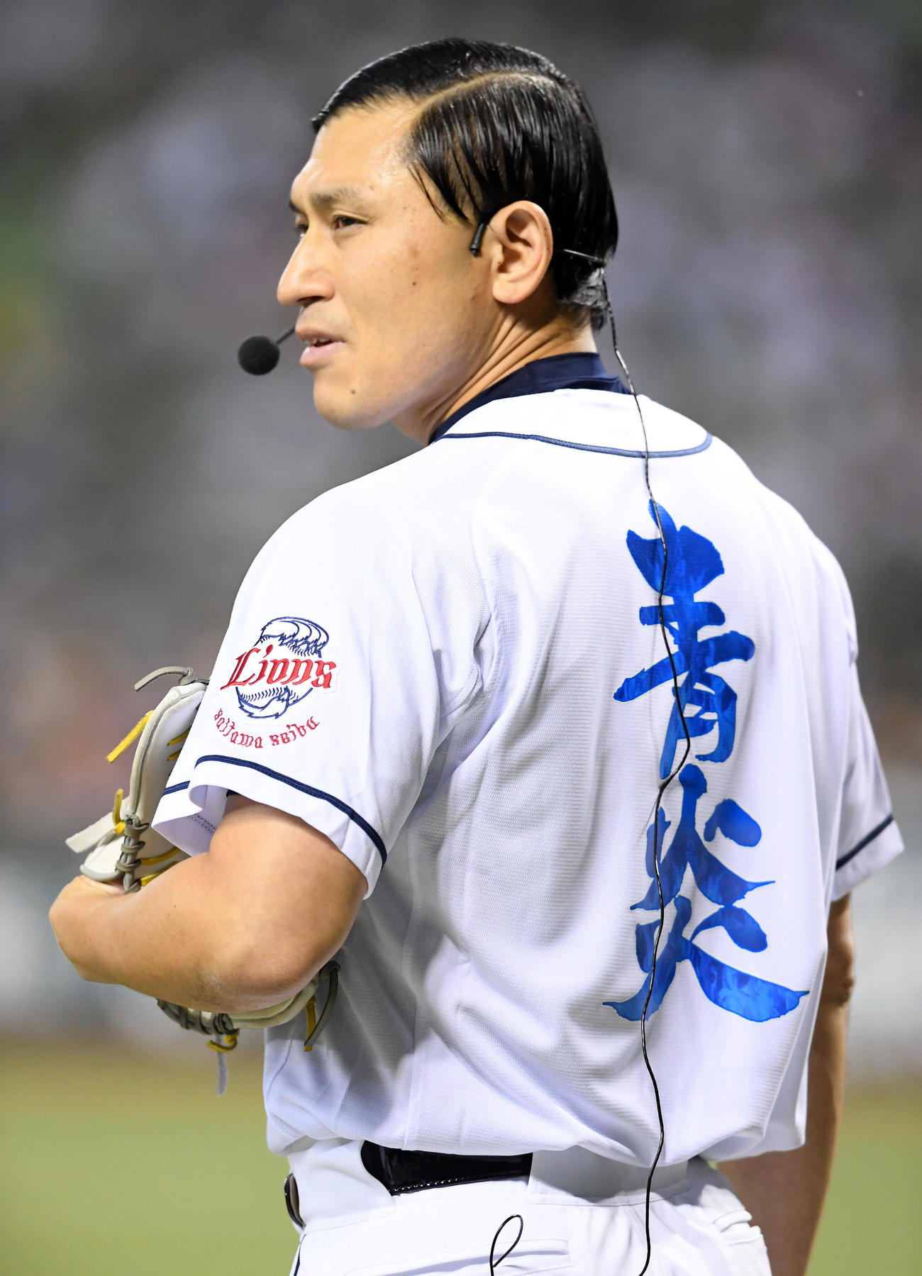 西武の応援に駆けつけたオードリー春日俊彰（19年9月18日撮影）