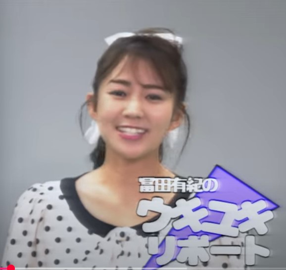 ポニーテールの90年アイドルアナに変身したテレビ東京冨田有紀アナ（テレビ東京の公式YouTubeチャンネルから）
