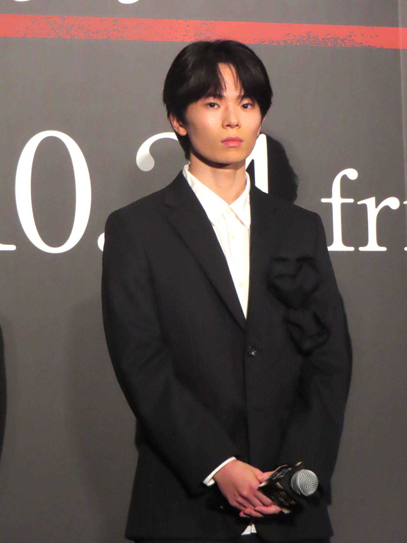 映画「愚か者の身分」完成披露試写会に登壇した林裕太