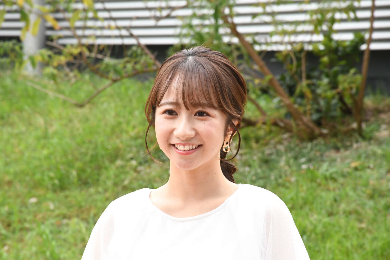 「newsおかえり」の新お天気リポーター就任が決まった堀部真子さん（撮影・阪口孝志）