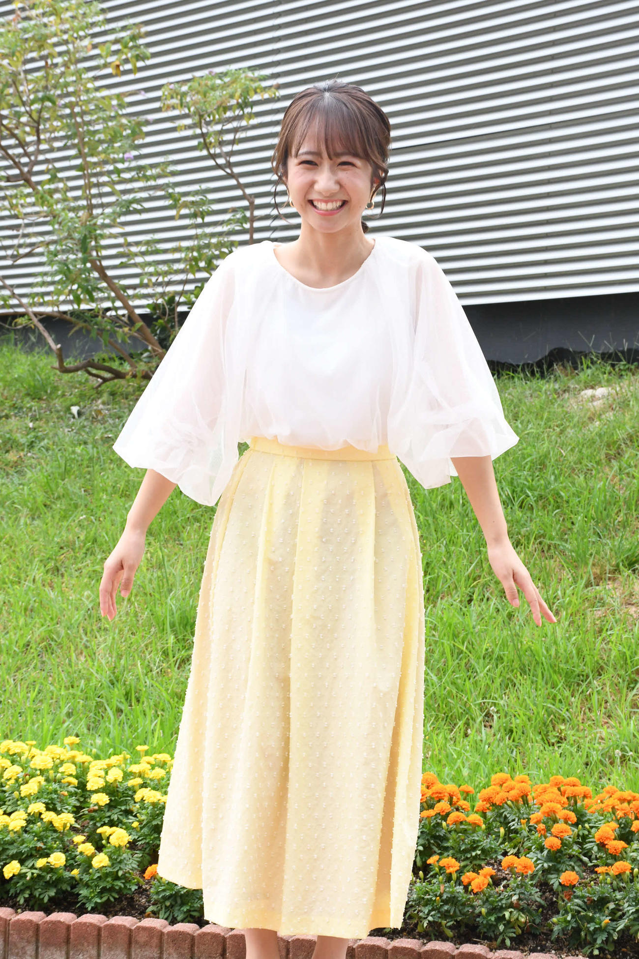 「newsおかえり」の新お天気リポーター就任が決まった堀部真子さん（撮影・阪口孝志）