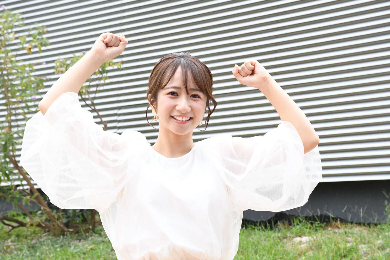 「newsおかえり」の新お天気リポーター就任が決まった堀部真子さん（撮影・阪口孝志）