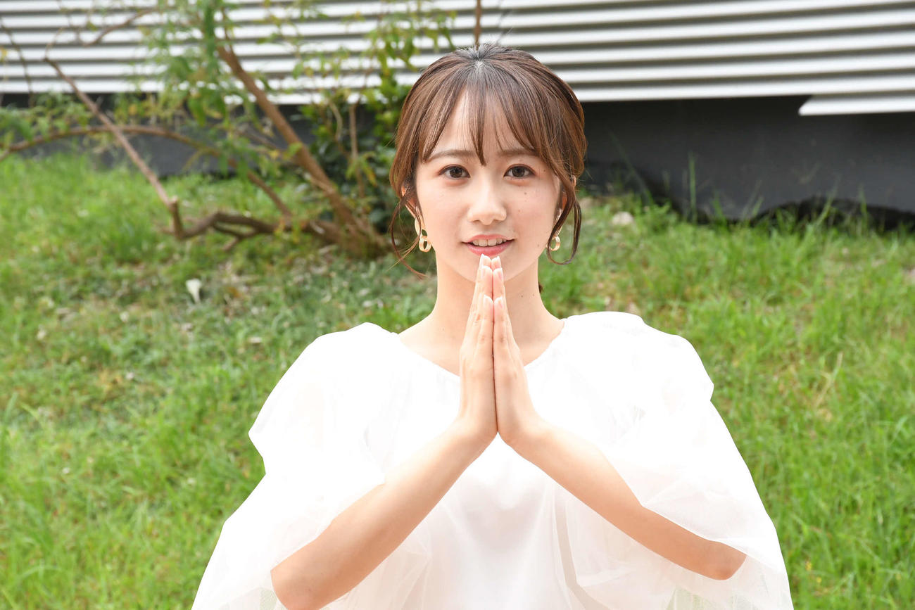 「newsおかえり」の新お天気リポーター就任が決まった堀部真子さん（撮影・阪口孝志）