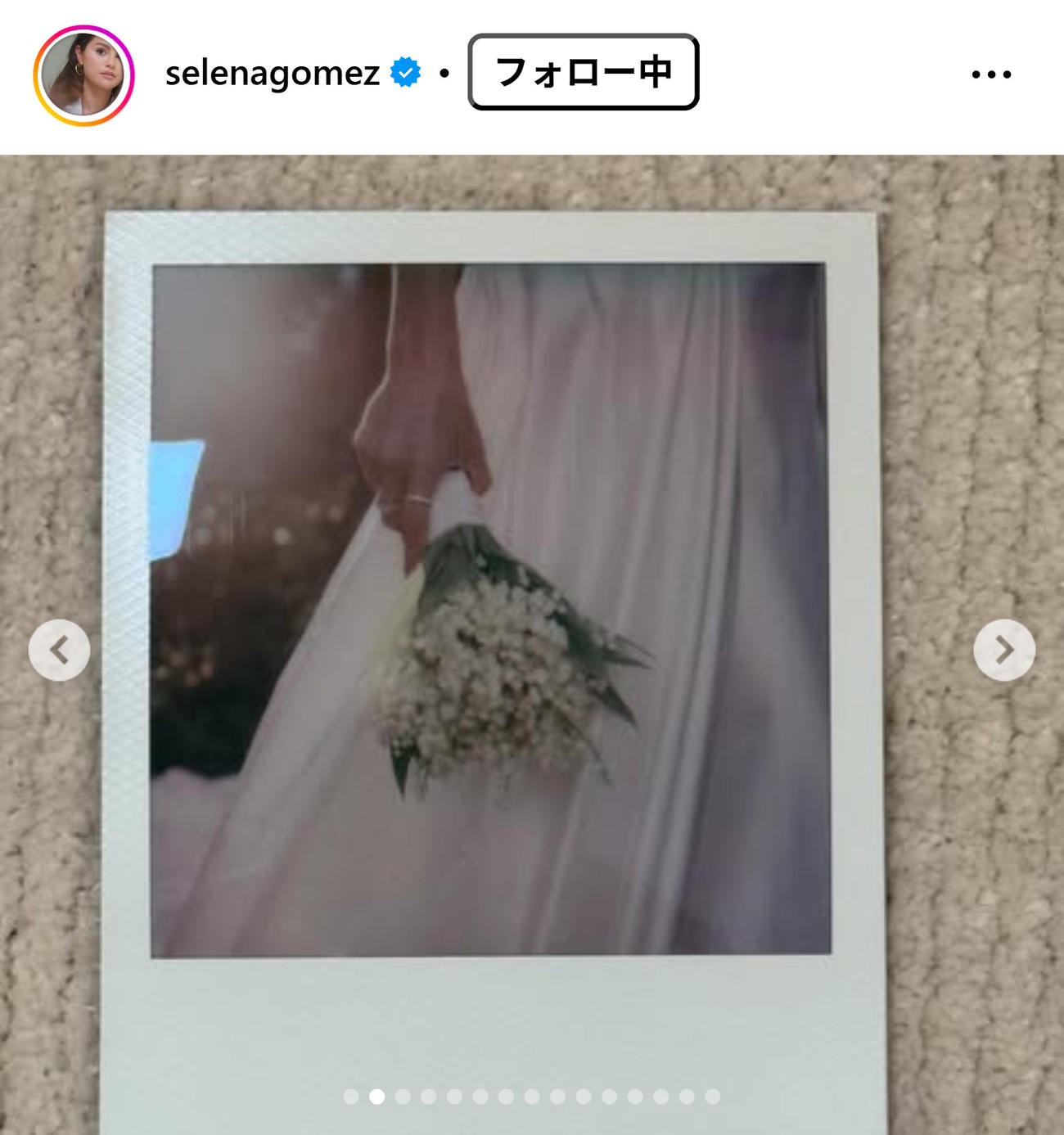 セレーナ・ゴメスのインスタグラムから