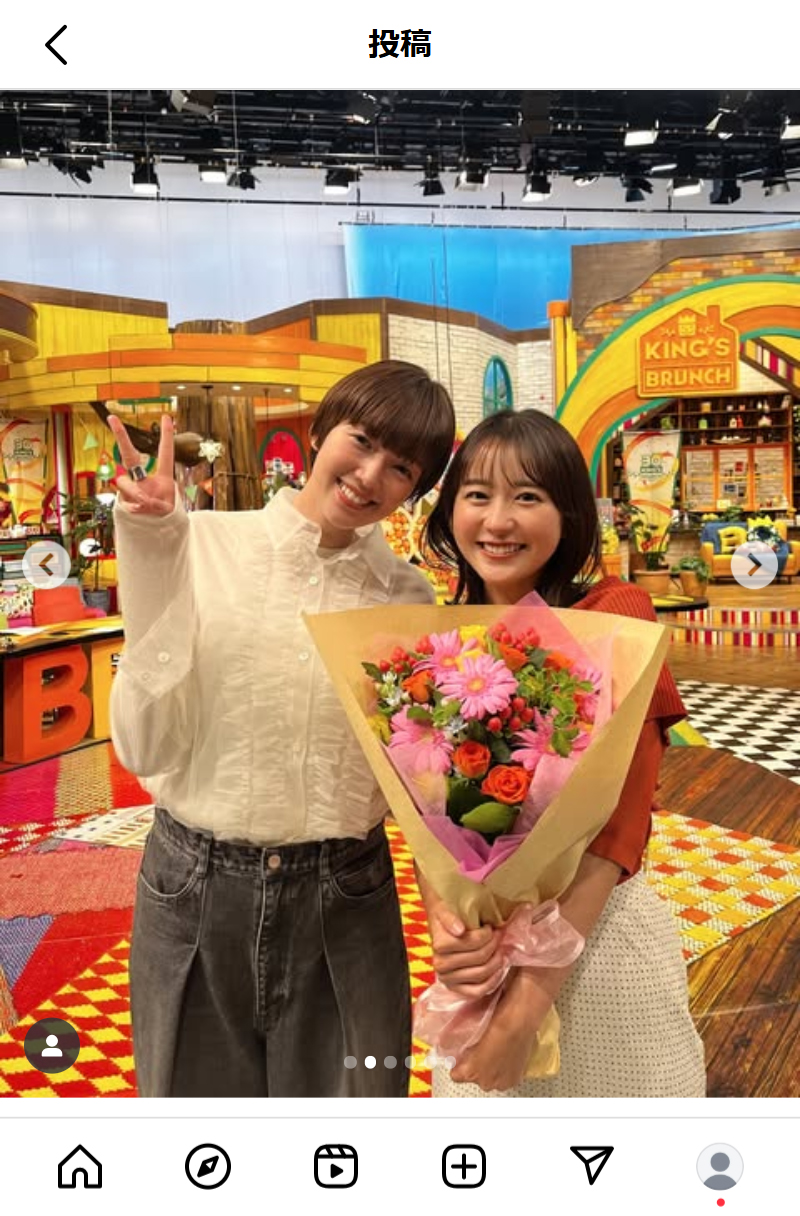 若林有子アナのインスタグラムから