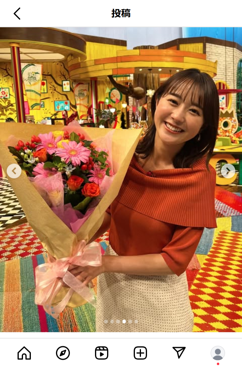 若林有子アナのインスタグラムから