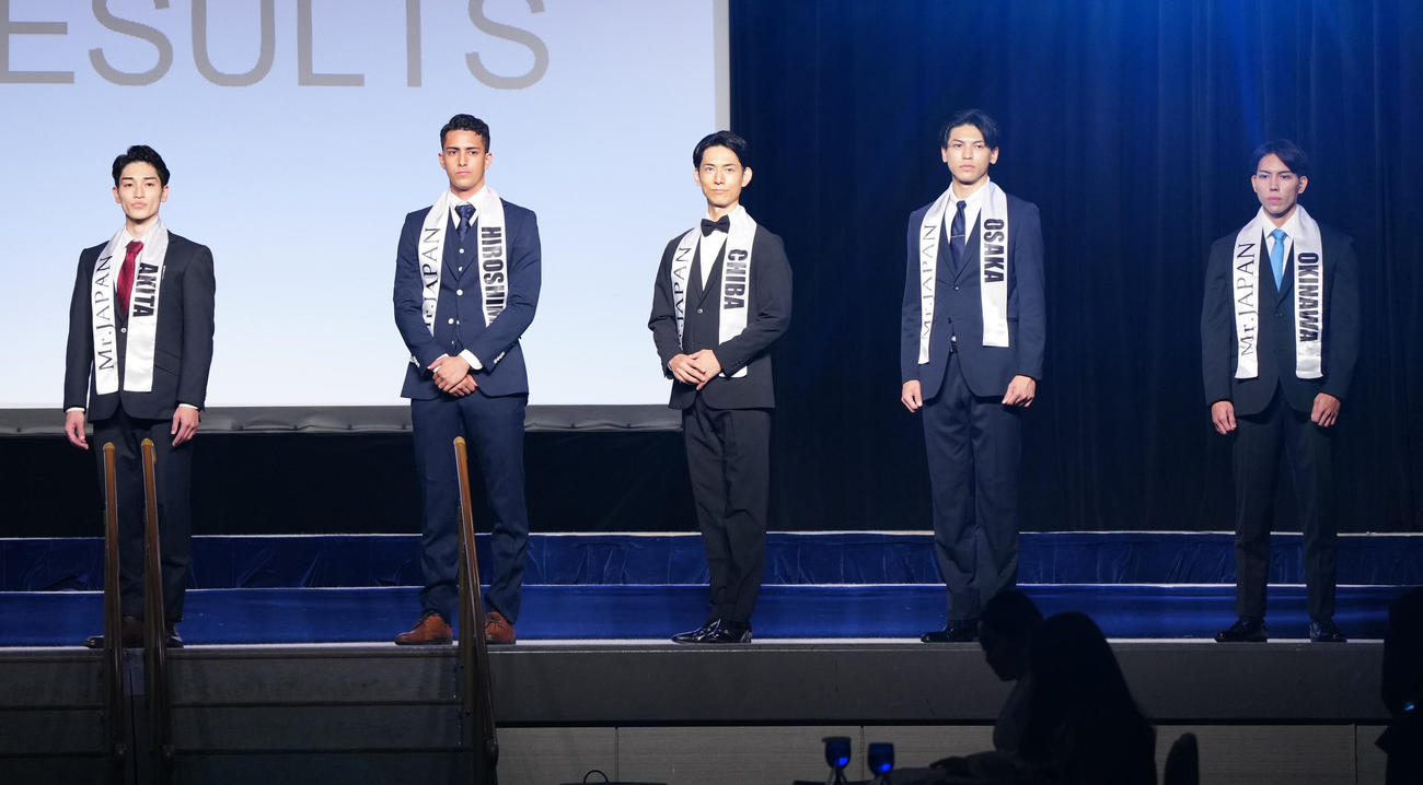 「2025ミスター・ジャパン」日本大会の1次セッションを通過したファイナリスト（撮影・江口和貴）