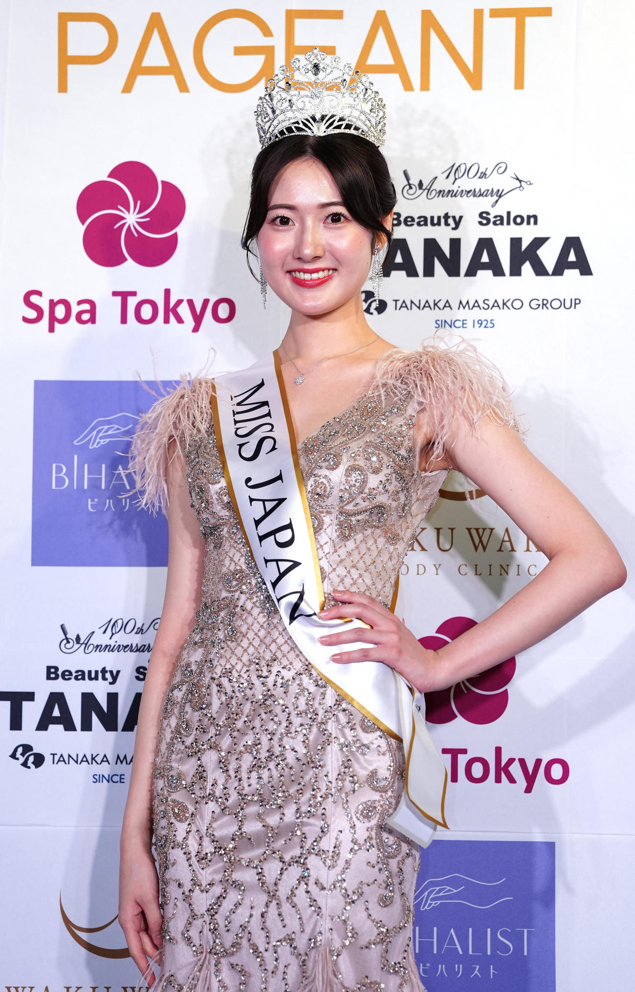 「2025ミス・ジャパン」日本大会でグランプリに輝いた神奈川県代表の仲道真理子さん（撮影・江口和貴）