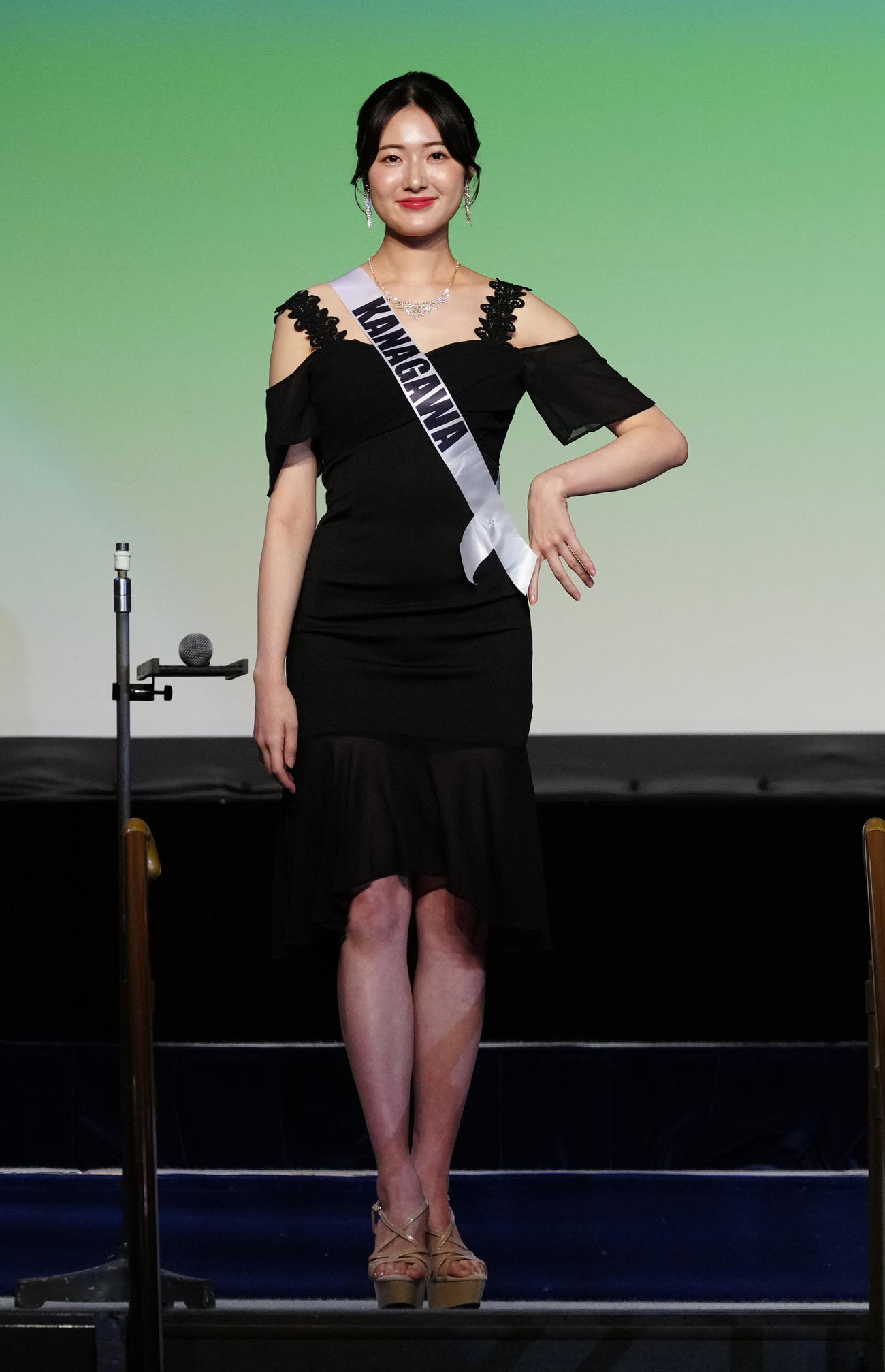 「2025ミス・ジャパン」日本大会に臨む神奈川県代表の仲道真理子さん（撮影・江口和貴）