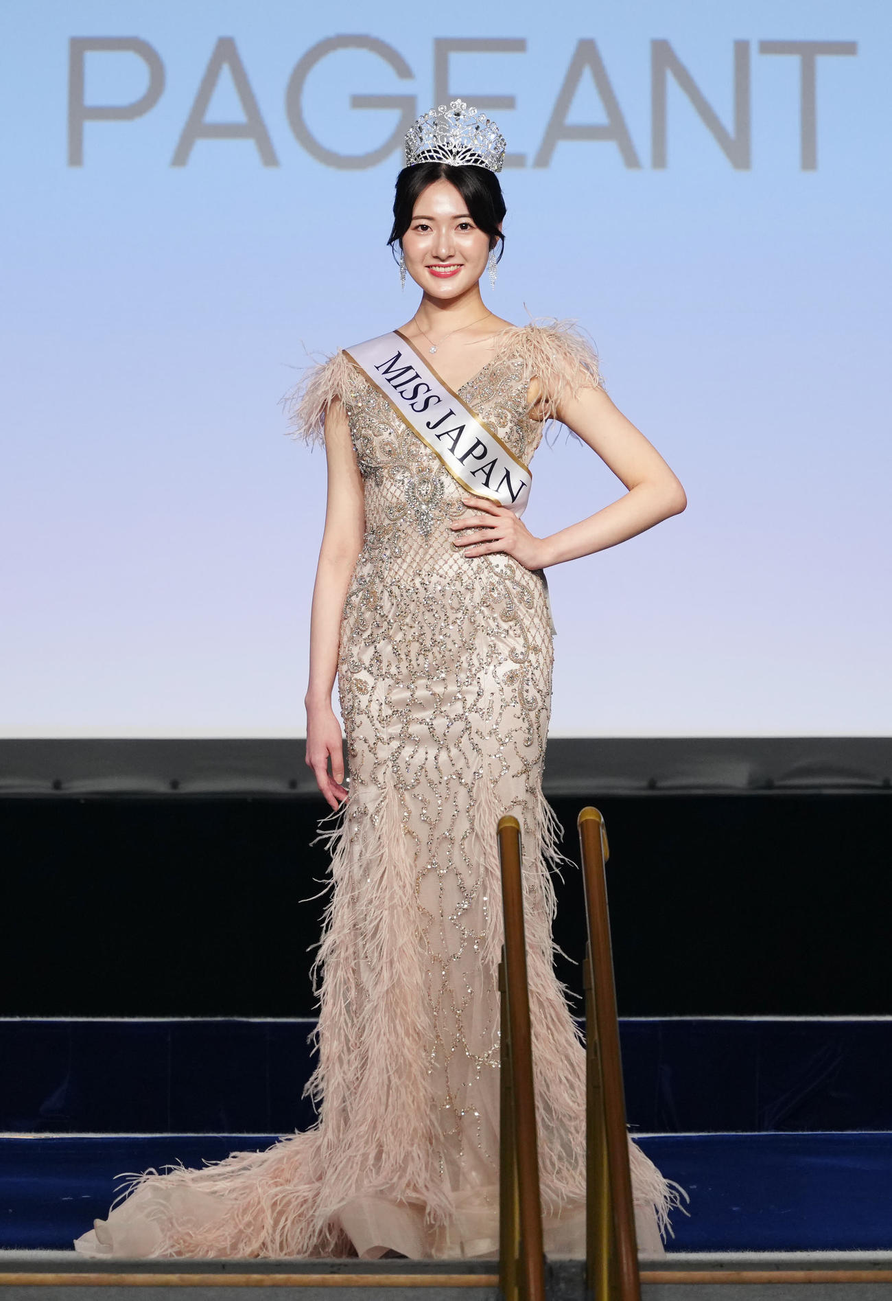 「2025ミス・ジャパン」日本大会でグランプリに輝いた神奈川県代表の仲道真理子さん（撮影・江口和貴）