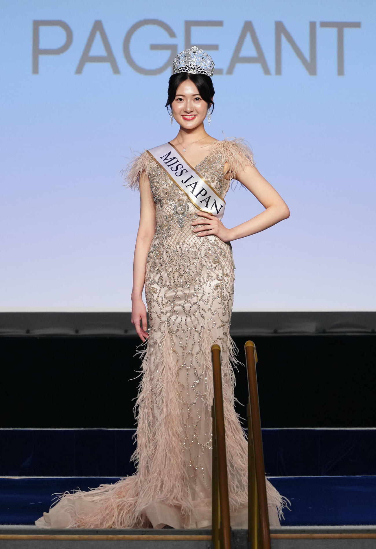 「2025ミス・ジャパン」日本大会でグランプリに輝いた神奈川県代表の仲道真理子さん（撮影・江口和貴）