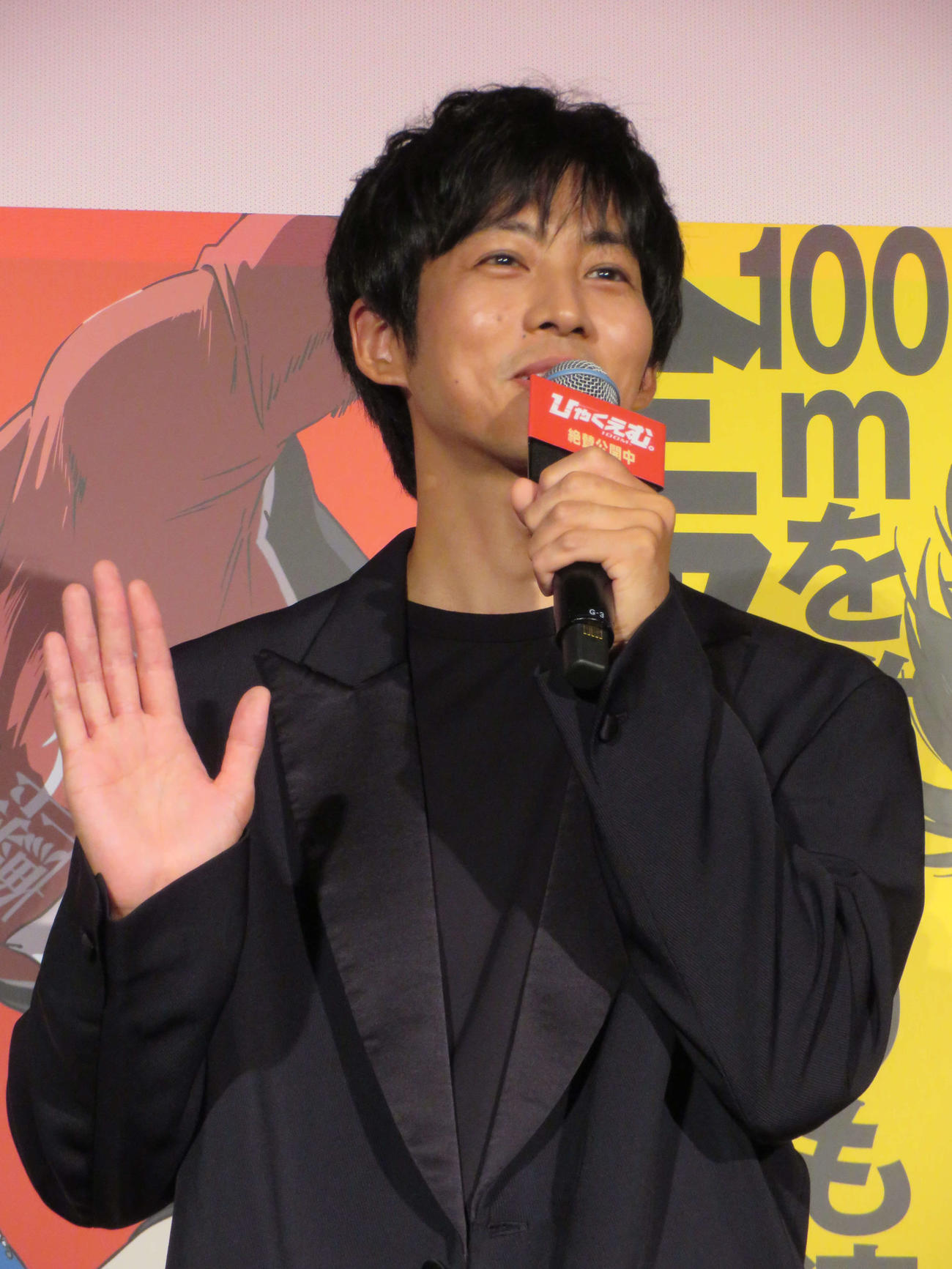 アニメ映画「ひゃくえむ。」公開御礼舞台あいさつに登壇した松坂桃李（撮影・村上幸将）